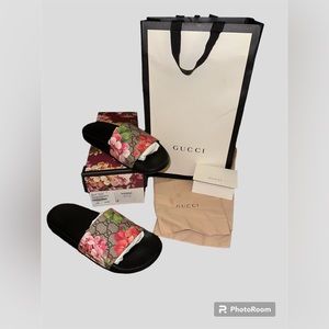 GG Blooms Supreme Floral Slide Sandal